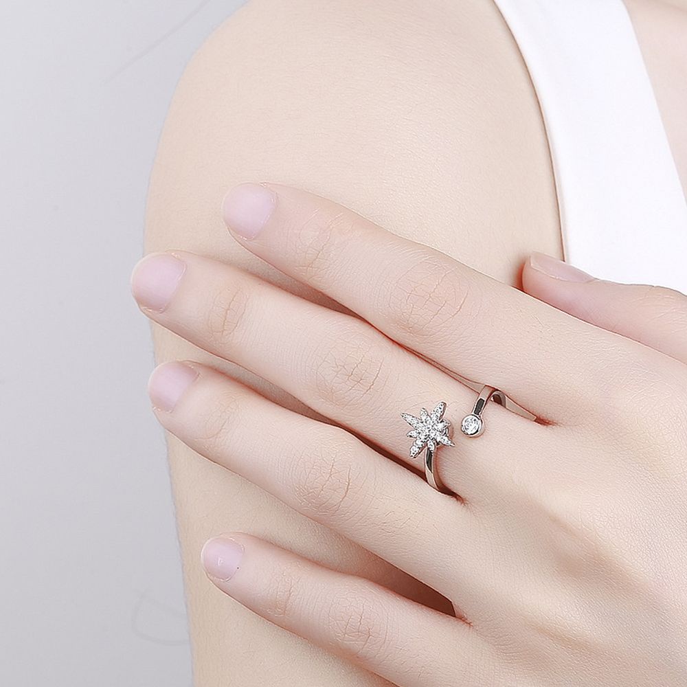 Nhẫn Hở Màu Vàng Đồng Hình Hoa Hướng Dương/Mặt Trăng/Ngôi Sao Dạng Xoay Trang Trí Đám Cưới