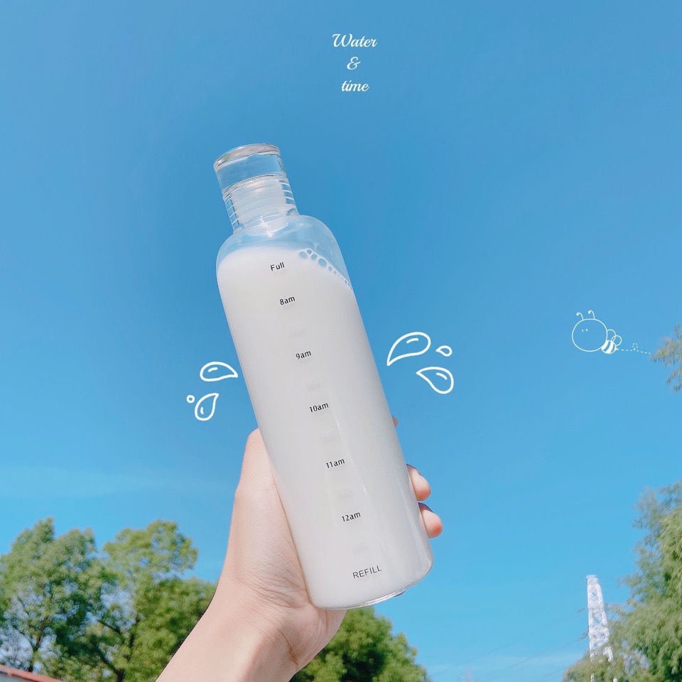 Bình Nước Bằng Nhựa Trong Suốt Chống Rò Rỉ Thiết Kế Đơn Giản