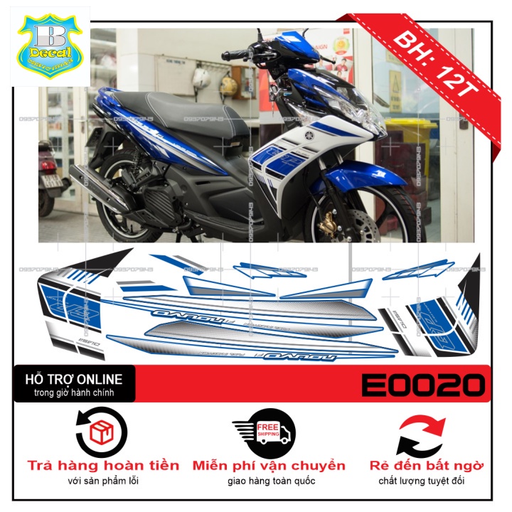 ( Quí khách vui lòng mang ra tiệm cho thợ dán ) Tem NOUVO 5 2014 MẪU ZIN [Bi Decal]