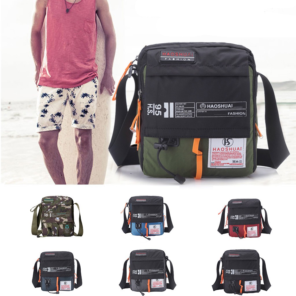 HAOSHUAI New Men's Diagonal Cross Bag Shoulder Bag Sports And Leisure Bag