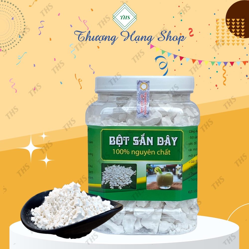 Bột Sắn Dây Nguyên Chất Loại 1 - [ Hộp 500gr], Tinh Bột Sắn Dây Sấy Điện Sạch Mịn, Thơm Ngon, Tốt cho sức khoẻ