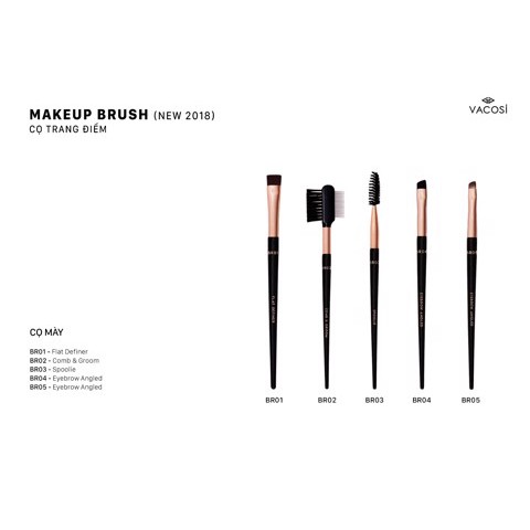 Cọ Lược Và Bàn Chải Mày VACOSI EYEBROW BRUSH - BR02