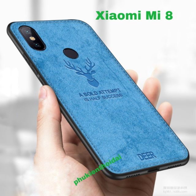 ỐP LƯNG XIAOMI MI 8 / Mi 6 VẢI IN 3D ĐẦU HƯƠU CAO CẤP