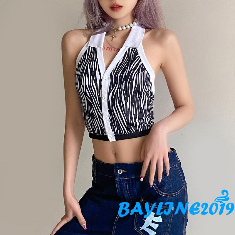 Áo Lửng Hai Dây Họa Tiết Sọc Ngang Trẻ Trung Quyến Rũ Dành Cho Nữ | BigBuy360 - bigbuy360.vn