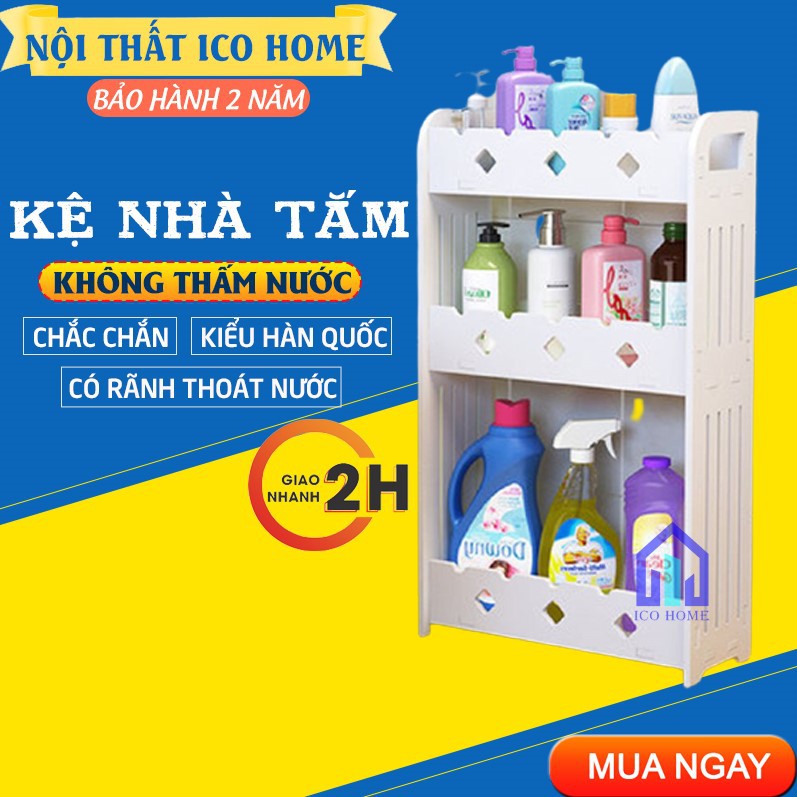 Kệ nhà tắm 3 tầng chống nước tuyệt đối, kiểu dáng Hàn Quốc - ICO HOME