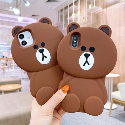 Ốp điện thoại silicon hình gấu Brown dễ thương cho iPhone 12 11 Pro Max 6 6S Plus 6S+ 7 8 Plus 7+ 8+ X XS XR Xs max SE 2020 | WebRaoVat - webraovat.net.vn