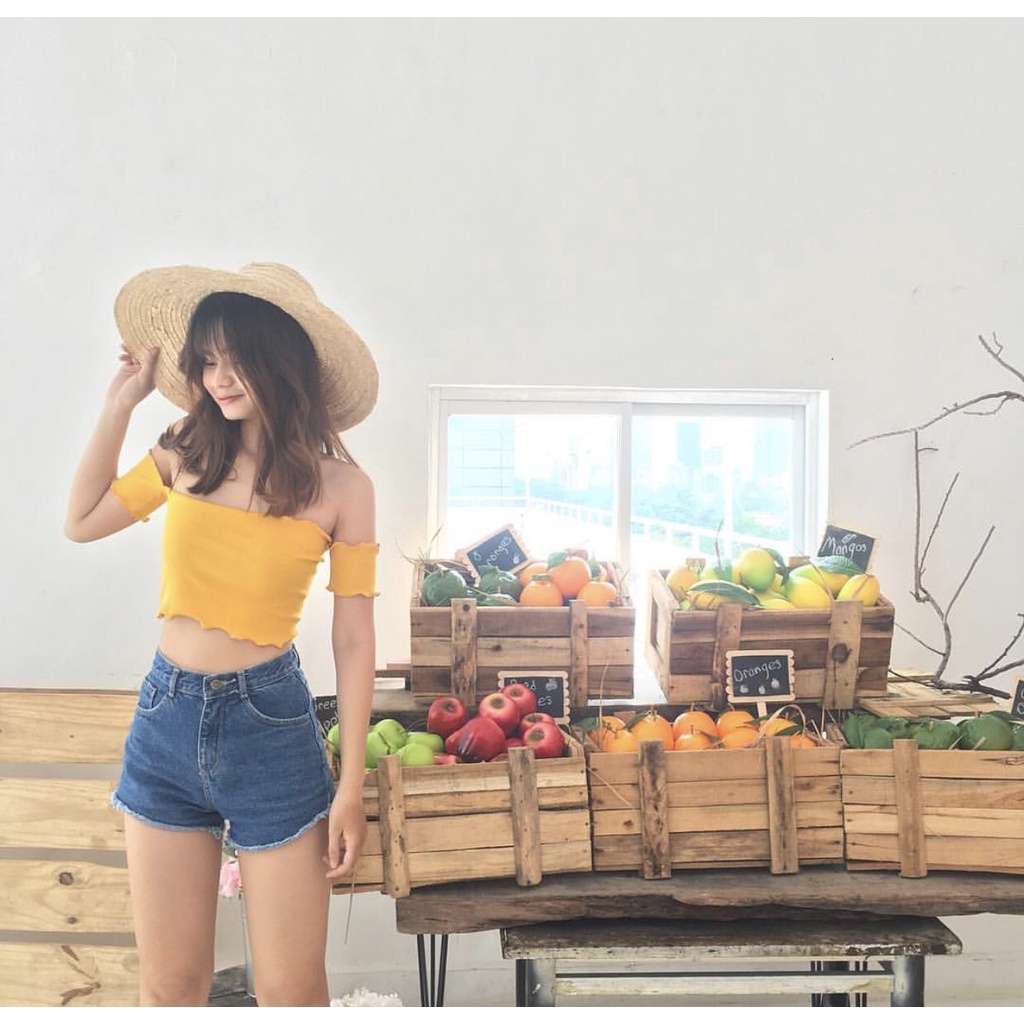[HÌNH THẬT] ÁO THUN CROPTOP ÔM BODY NGẮN CO GIÃN - ÁO KIỂU CRT ULZANG NGẮN TAY TRƠN BASIC BẸT VAI GÂN XANH LÁ 89
