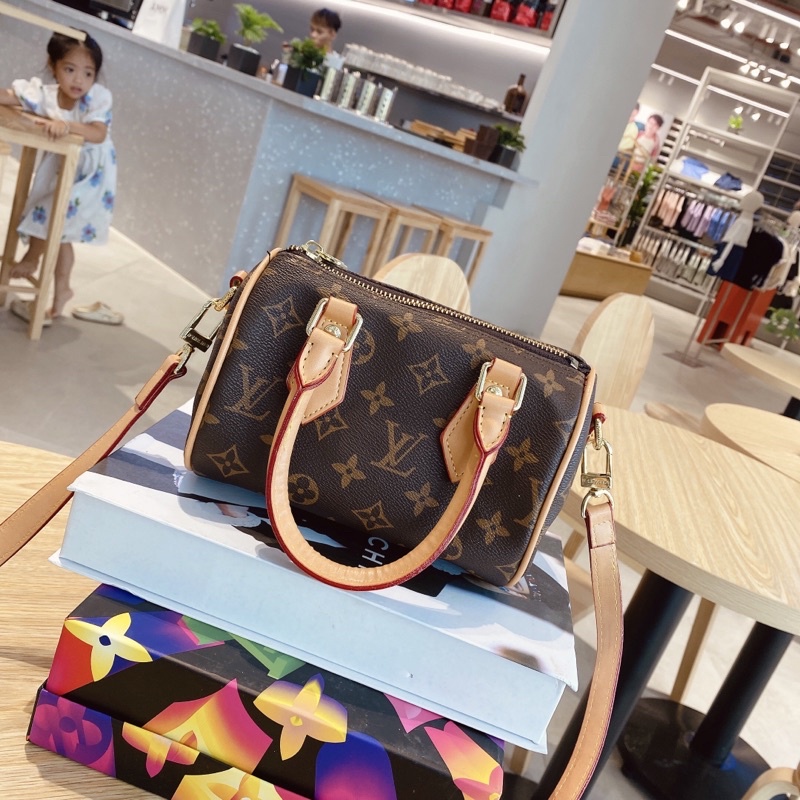 Túi Trống Lv Mini, Dây Da Đeo Chéo Full Box
