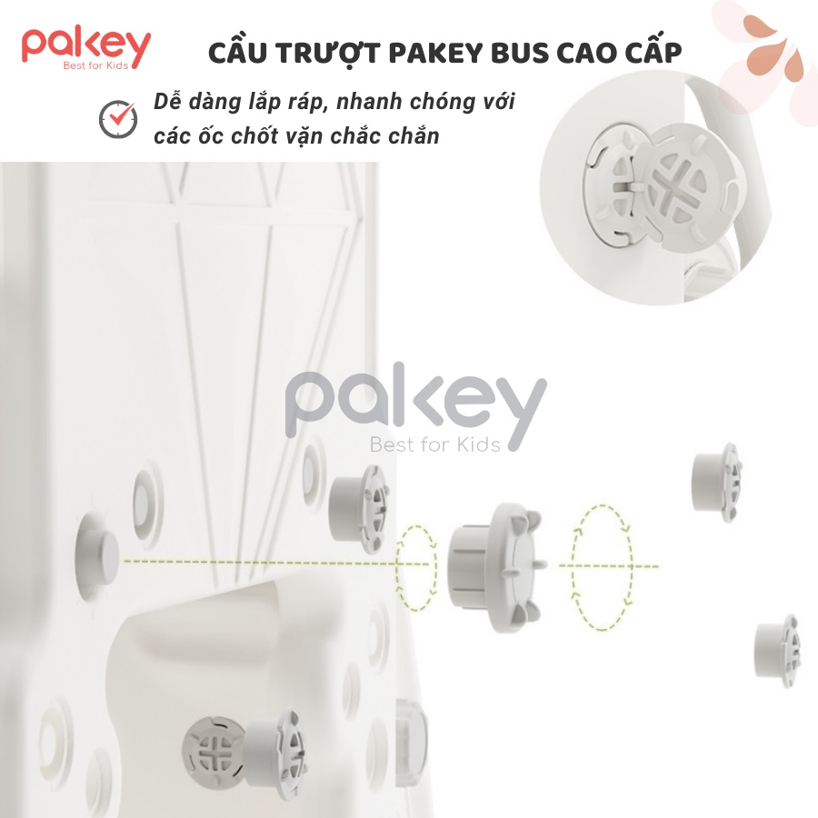 Cầu trượt Pakey Bus hàng siêu VIP rất dày và nặng, cầu trượt liên hoàn đẹp sẵn 4 màu