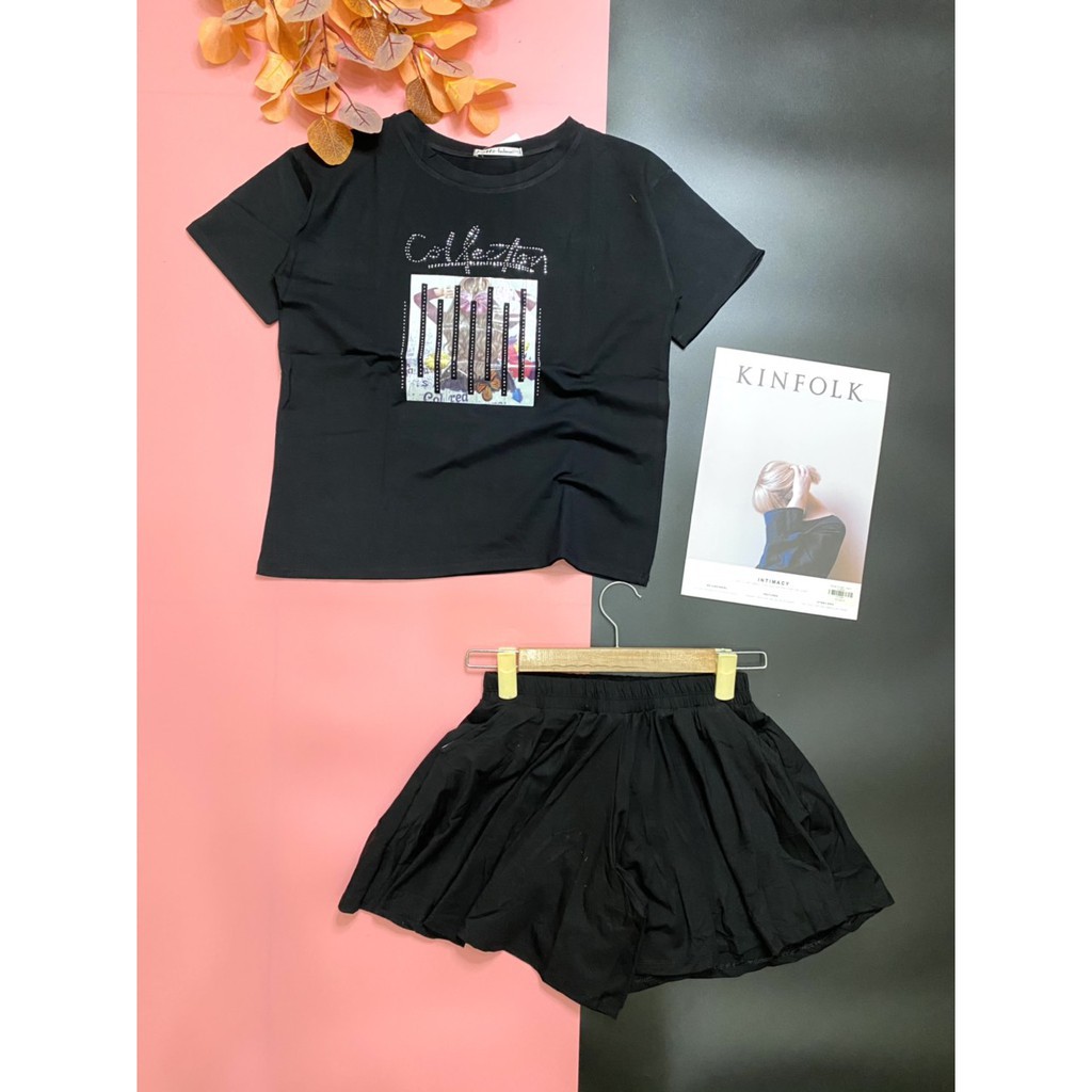 Set bộ quần giả váy thun thái