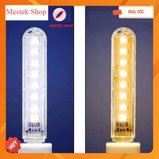 Đèn led USB 8 hạt led_Đèn led trang trí, cắm vào cổng USB chiếu sáng