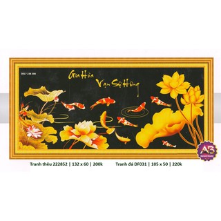 (TH) Tranh thêu cửu ngư quần hội