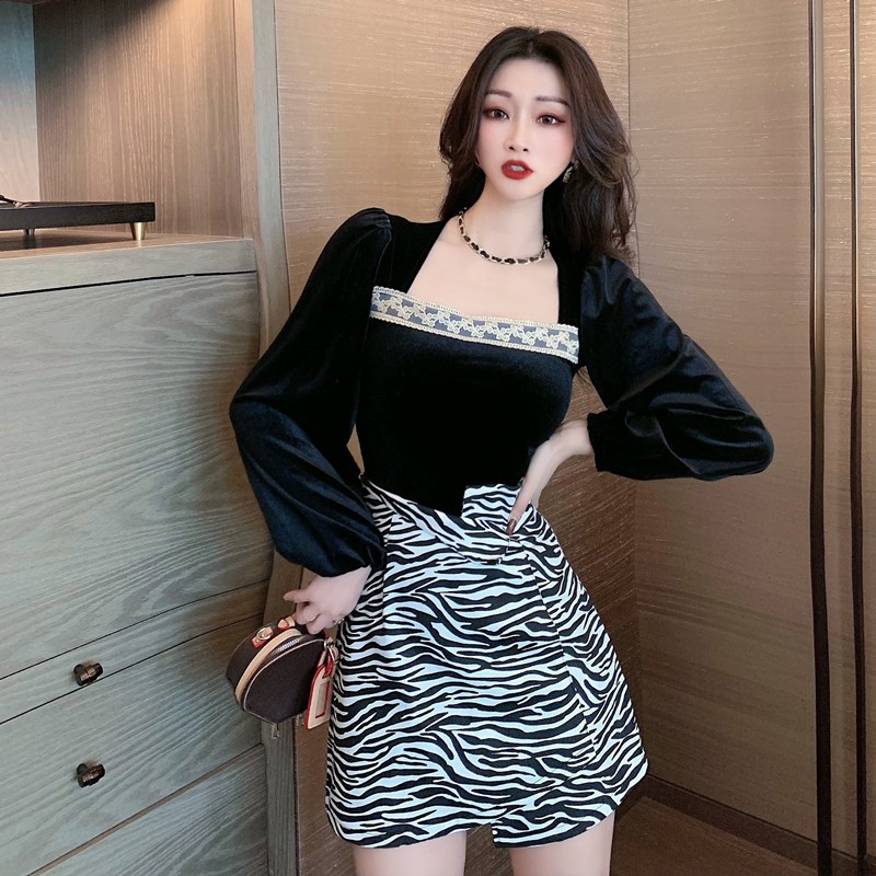 [Mã FAGREEN55 giảm tới 30K đơn 99K] Chân Váy Lưng Cao In Họa Tiết Ngựa Vằn Kiểu Hàn Quốc Xinh Xắn | BigBuy360 - bigbuy360.vn
