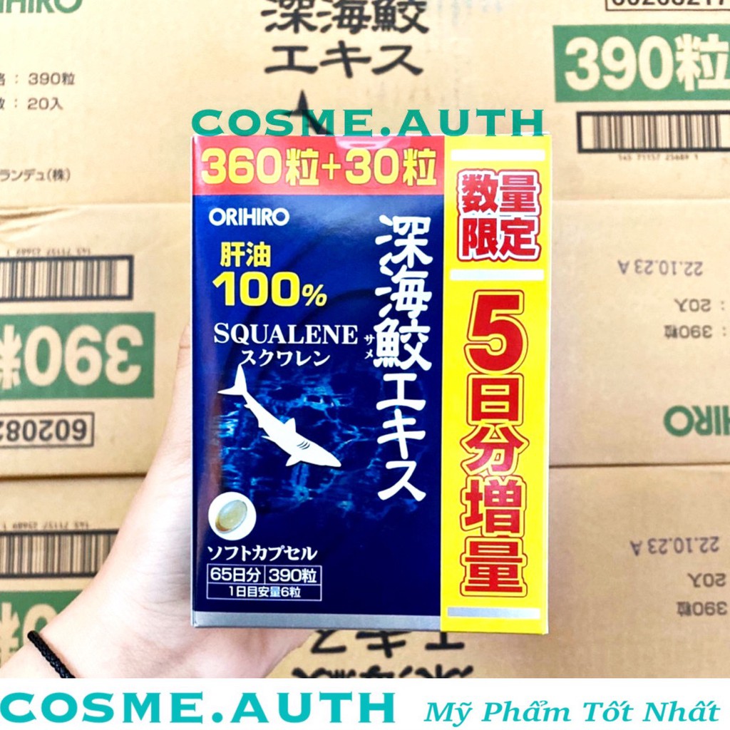 Viên Uống Sụn Vi Cá Mập ORIHIRO Deep Sea Shark Liver Oil Extract Capsule Economical Bottle 360 Viên- Nhật Bản