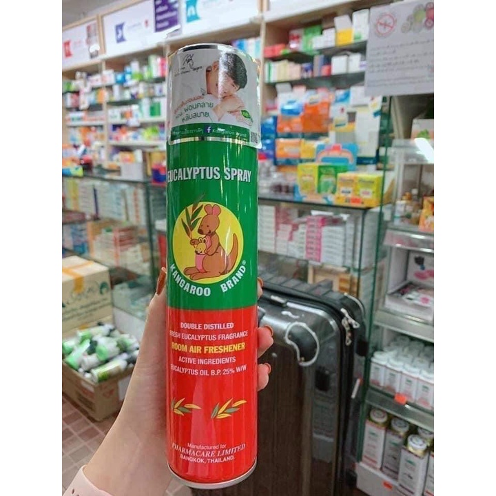 XỊT PHÒNG TINH DẦU KHUYNH DIỆP KANGAROO 300ML THÁI LAN CHÍNH HÃNG - 9086