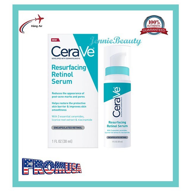 [Hàng USA] Tinh chất tái tạo da và se khít lỗ chân lông CeraVe Resurfacing Retinol Serum (30ml)