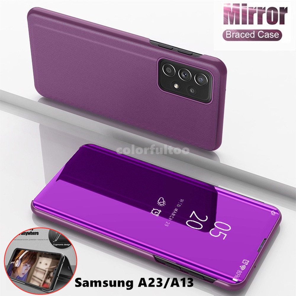 Ốp Điện Thoại Nắp Lật Tráng Gương Thông Minh Bảo Vệ Toàn Diện Cho Samsung Galaxy A23 A53 A 53 A13 4G 5G M23 M33 M53