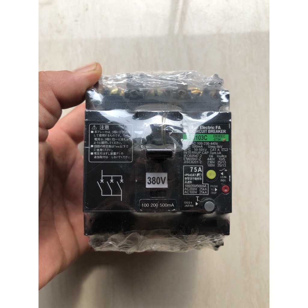 Aptomat chống giật 3pha 75A 380V NHẬT BẢN