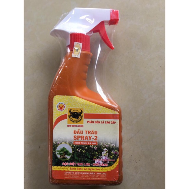 Phân bón đầu trâu (Chai Cam) - Chai xịt pha sẵn 500ml - Kích thích ra hoa