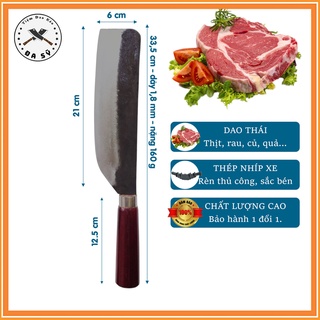 Dao thái to nhíp xe cán gỗ lim, dao thái thịt, thái rau, gọt hoa quả, dao rèn từ thép nhíp xe, cán gỗ lim chắc chắn -d44