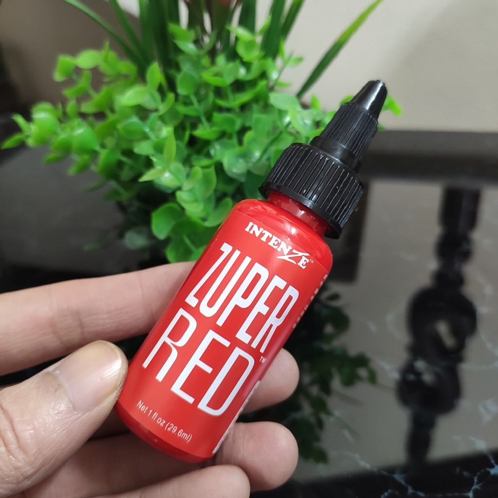 Mực xăm Trung Cấp Intenze Zuper Red 30ml ( hàng có sẵn )