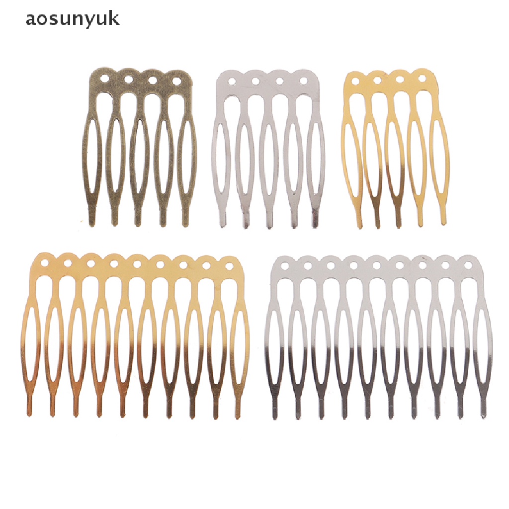 10 Xước cài tóc 5/10 răng bằng kim loại cho phụ kiện DIY