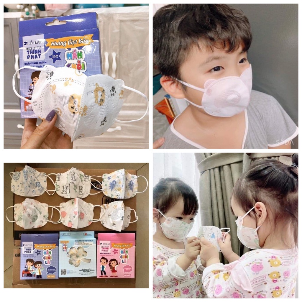 khẩu trang em bé, HỘP 10 KẨU TRANG CẦU VỒNG CHO BÉ