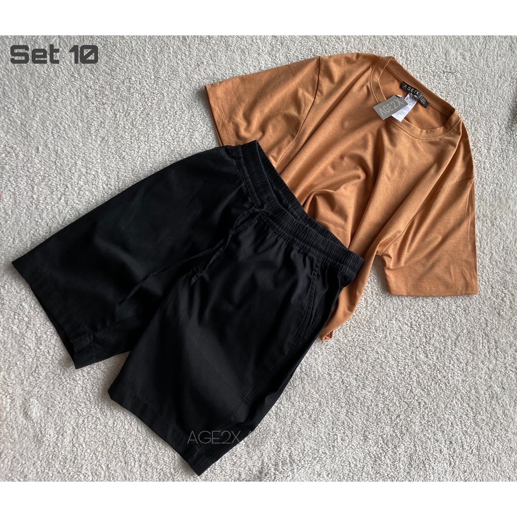 Set Menly AGE2X Gồm Áo Thun Và Quần Short Kaki