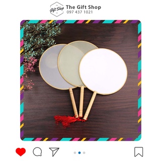 Quạt Cổ Trang Tròn Vải Trơn