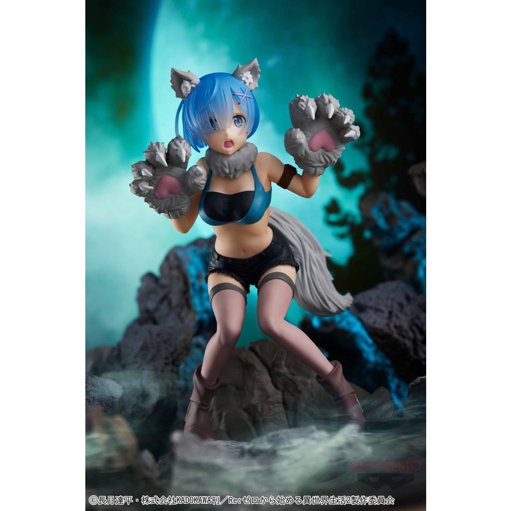 Mô Hình Figure Nhân Vật Anime Rem, Monster Motions, Bandai Spirits, Nhật Bản