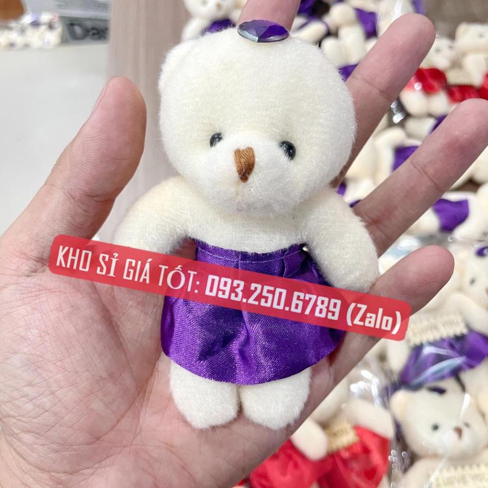 Combo 10 con gấu nữ mặc váy xinh xắn đủ màu 11 cm [ảnh thật]