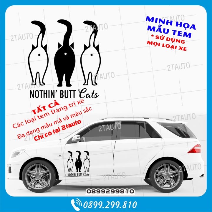 TEM CON MÈO, STICKER HÌNH MÈO CHẤT LIỆU DECAL DÁN Ô TÔ XE MÁY SIÊU ĐỘC LẠ, CHỌN NHIỀU MÀU  - MẪU 1