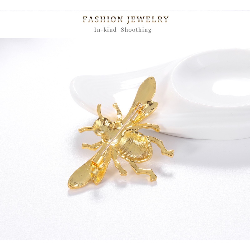 Ghim Cài Áo Hình Chú Ong Bằng Đồng Thau Màu Sắc Chất Lượng Cao