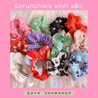 Combo 10 cột tóc vải scrunchies. (được chọn mẫu).