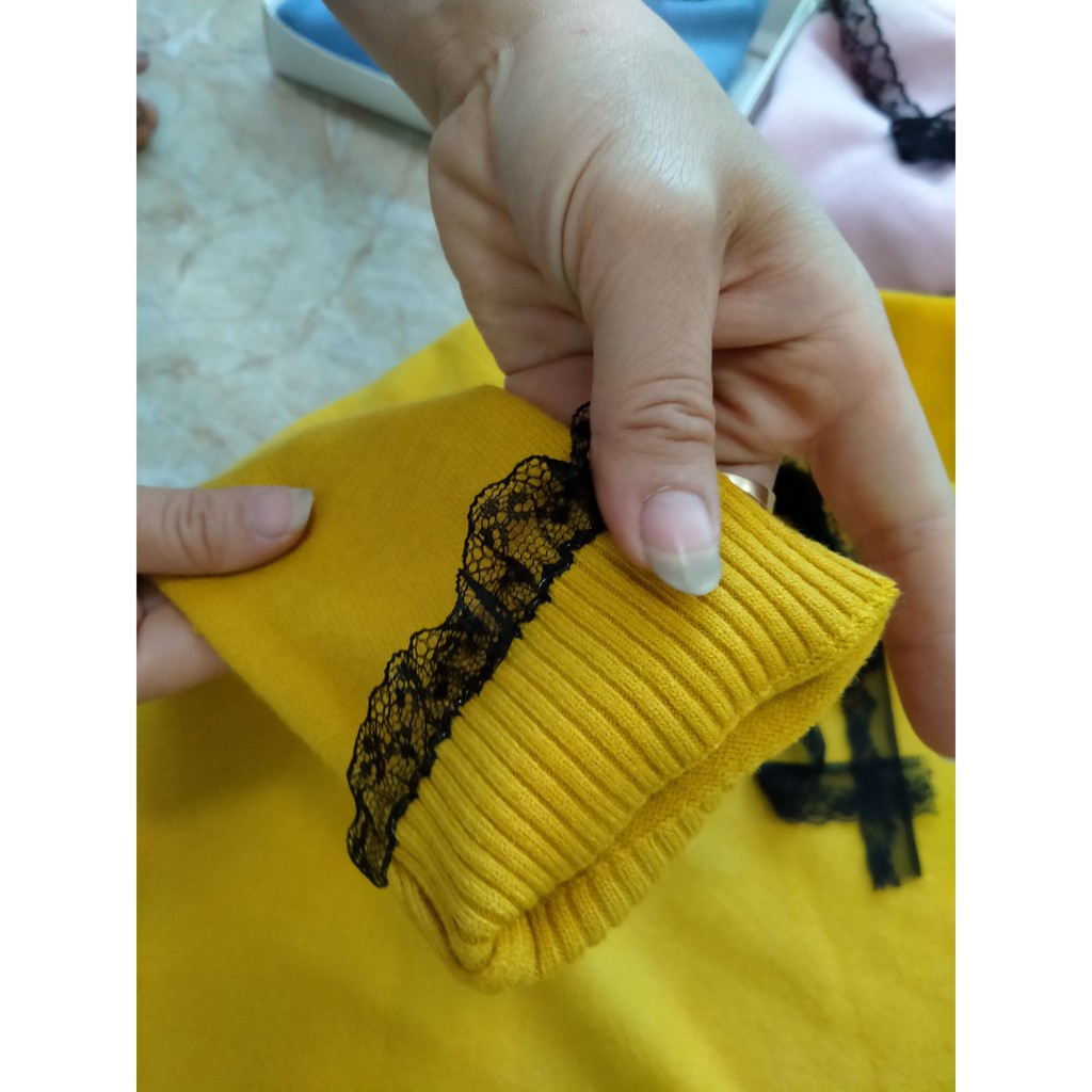 áo len nữ cổ đức phối nơ hàng quảng châu siêu xinh_kèm ảnh thât