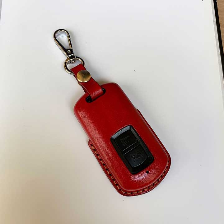 Bao da chìa khóa xe Lead - màu đỏ - da bò thật - đồ da thủ công MT408