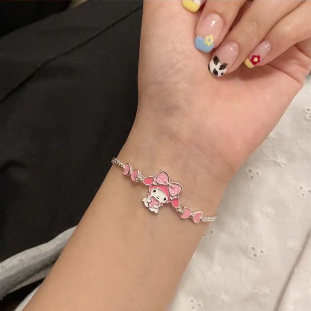 Sanrio Vòng Đeo Tay Gắn Chuông Họa Tiết Chú Chó Kuromi Đáng Yêu Cho Nữ