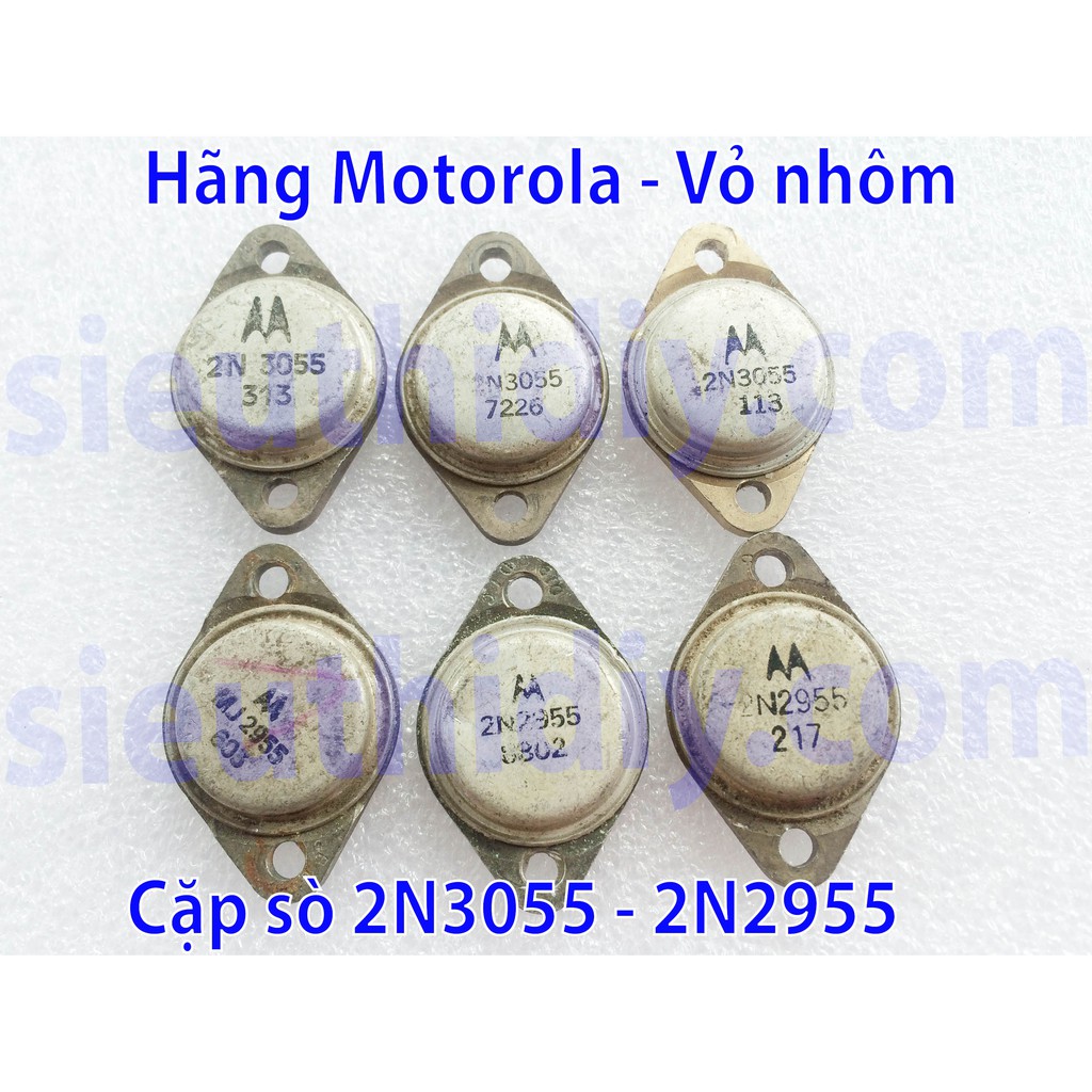 Transistor 15A 115W Motorola 2N3055, MJ2955 To-3 vỏ nhôm tháo máy chính hãng