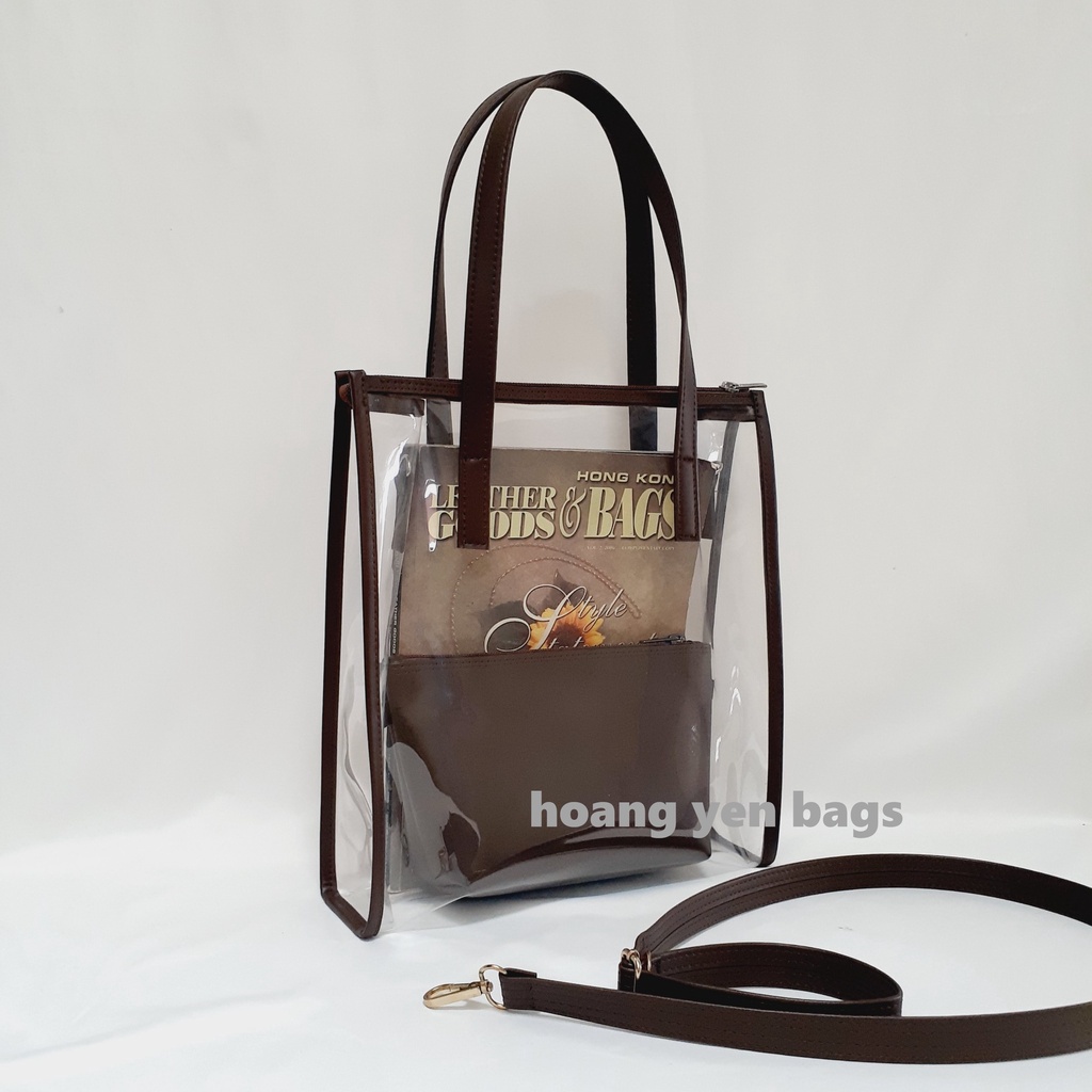 Túi xách nhựa trong suốt 2in1(có dây đeo chéo )