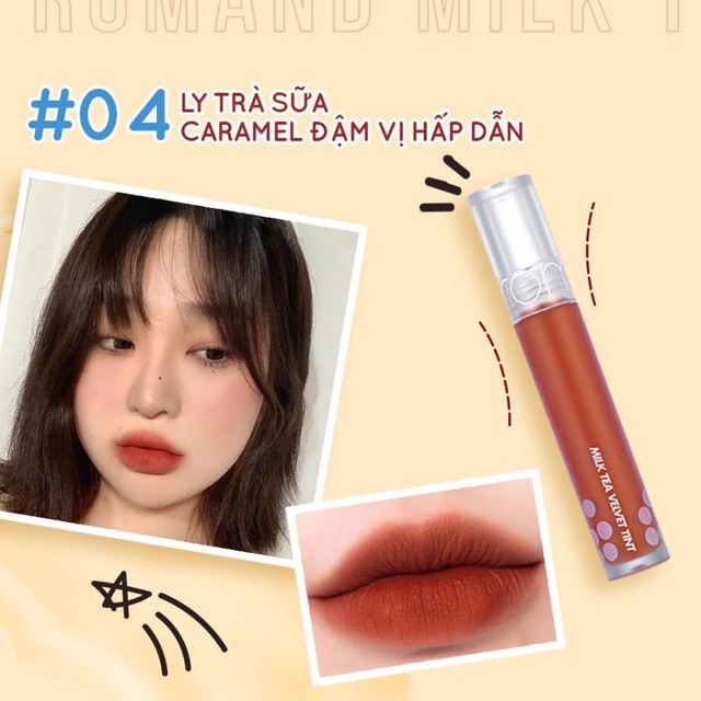 Son Kem Lì, Mịn Mượt Như Nhung Romand Milk Tea Velvet Tint