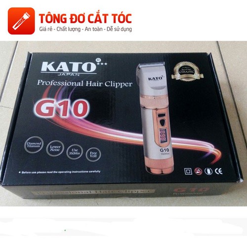 Tông đơ cắt tóc chuyên nghiệp KATO G10 Nhật Bản Cao Cấp lưỡi sứ cao cấp hiển thị pin Cực Hot