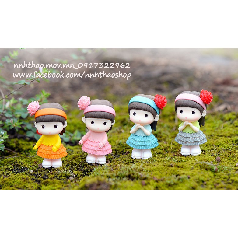 Tượng chibi bé gái trang trí mô hình, tiểu cảnh