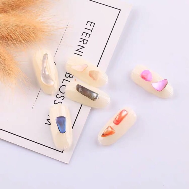 Đá phụ kiện trang trí móng nail set 12 màu