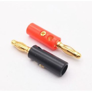 Jack bắp chuối đực mạ Niken 4mm - 1 Cặp đỏ đen