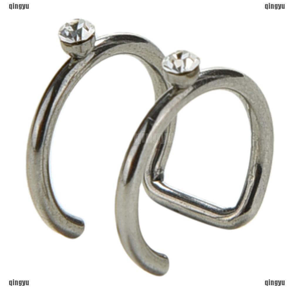 Bông Tai 2 / 3 Hàng Xoắn Bằng Bạc