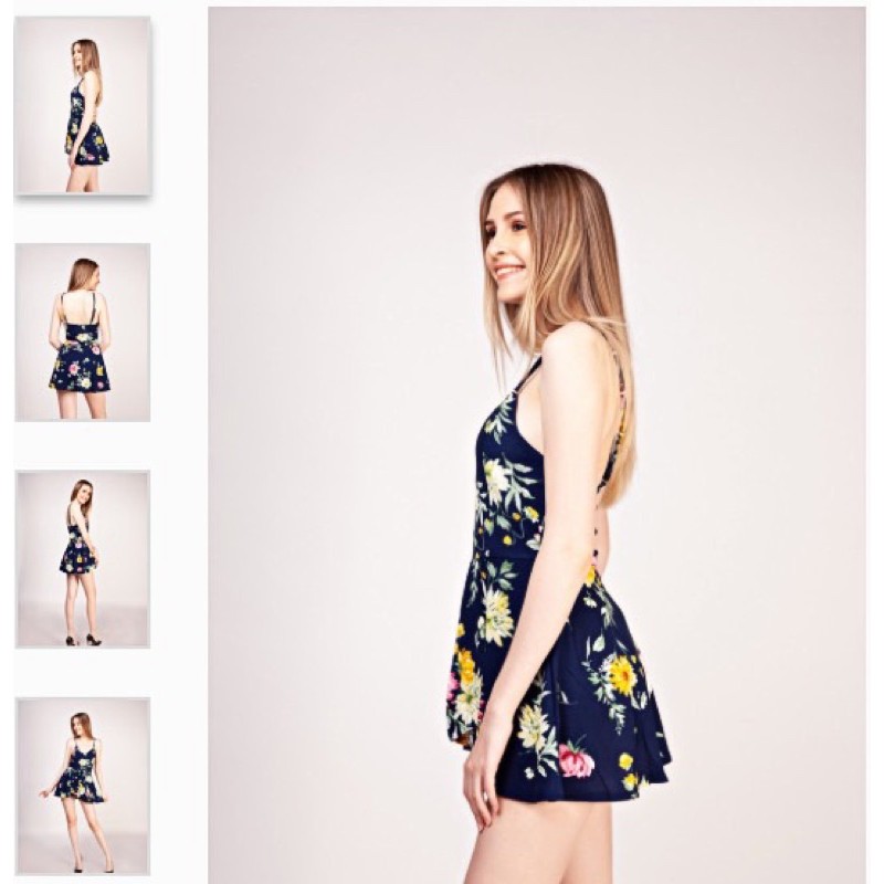 Đầm jumpsuit hoa xanh F21 hàng vnxk