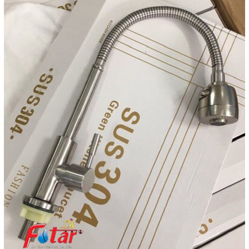 {BẺ ĐƯỢC MỌI VỊ TRÍ CỦA CHẬU} Vòi rửa chén bát LẠNH cần bẻ lò xo quay 360độ sử dụng cho 2 chậu N5009 inox 304 | BigBuy360 - bigbuy360.vn