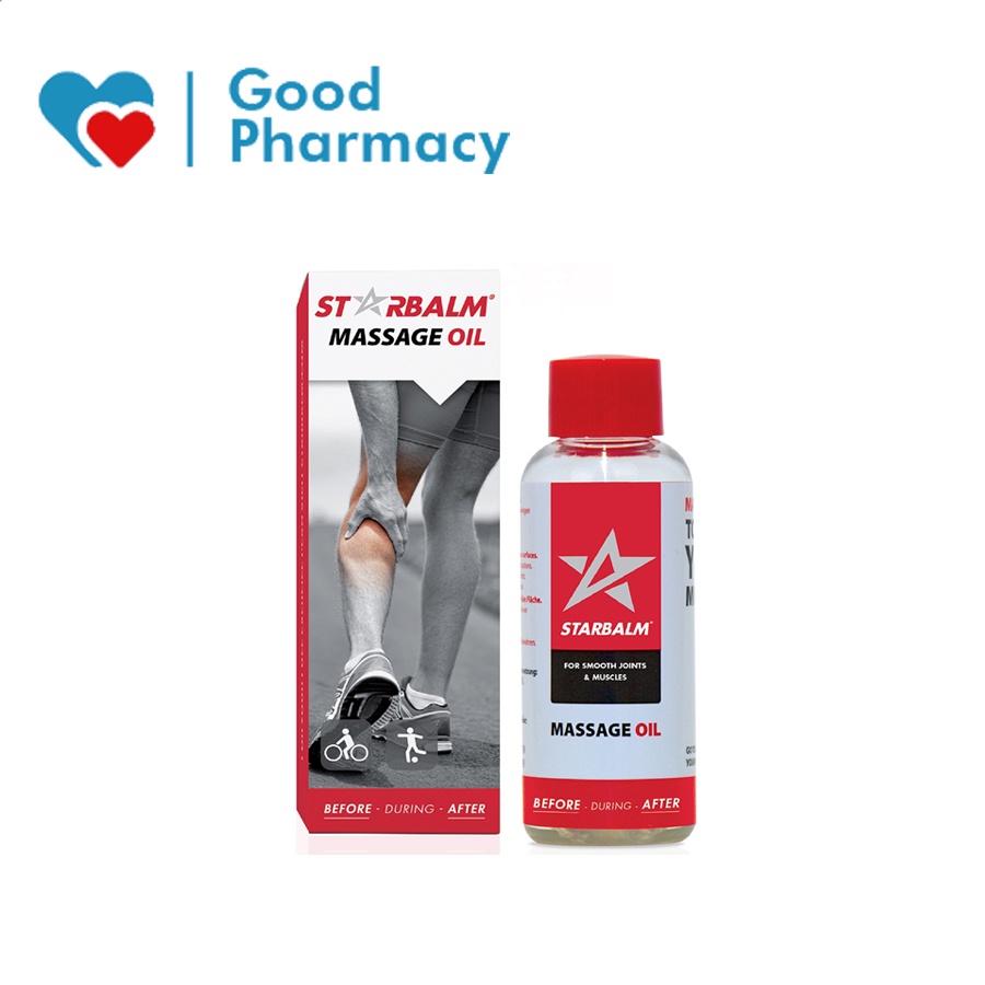Dầu Starbalm Massage Oil xoa bóp làm ấm, nóng cơ bắp trước và sau khi vận động thể thao, lưu thông, thư giãn mạch máu