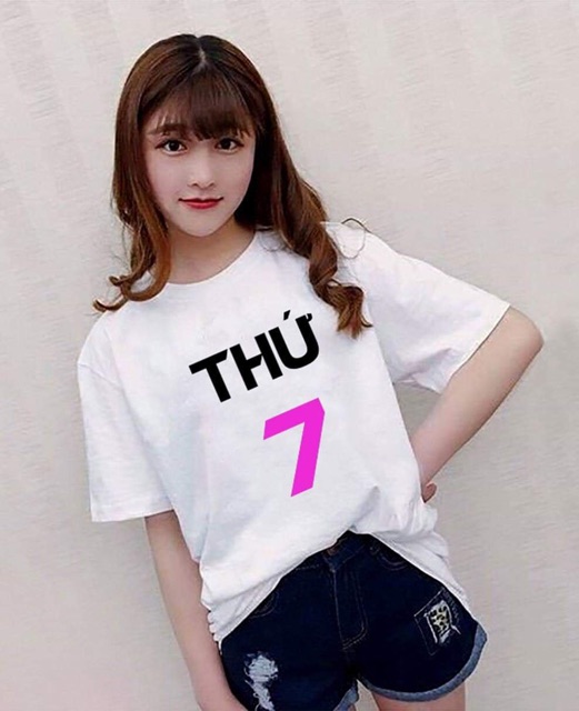 Áo thun các thứ trong tuần cotton dày dặn đủ size 5-110kg