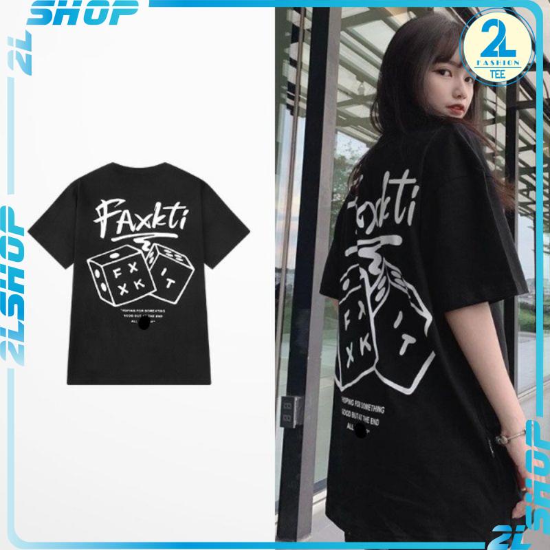 Áo thun tay lỡ Faxkti chất cotton sịn phông Unisex nam nữ Cotton oversize form rộng phong cách Hiphop